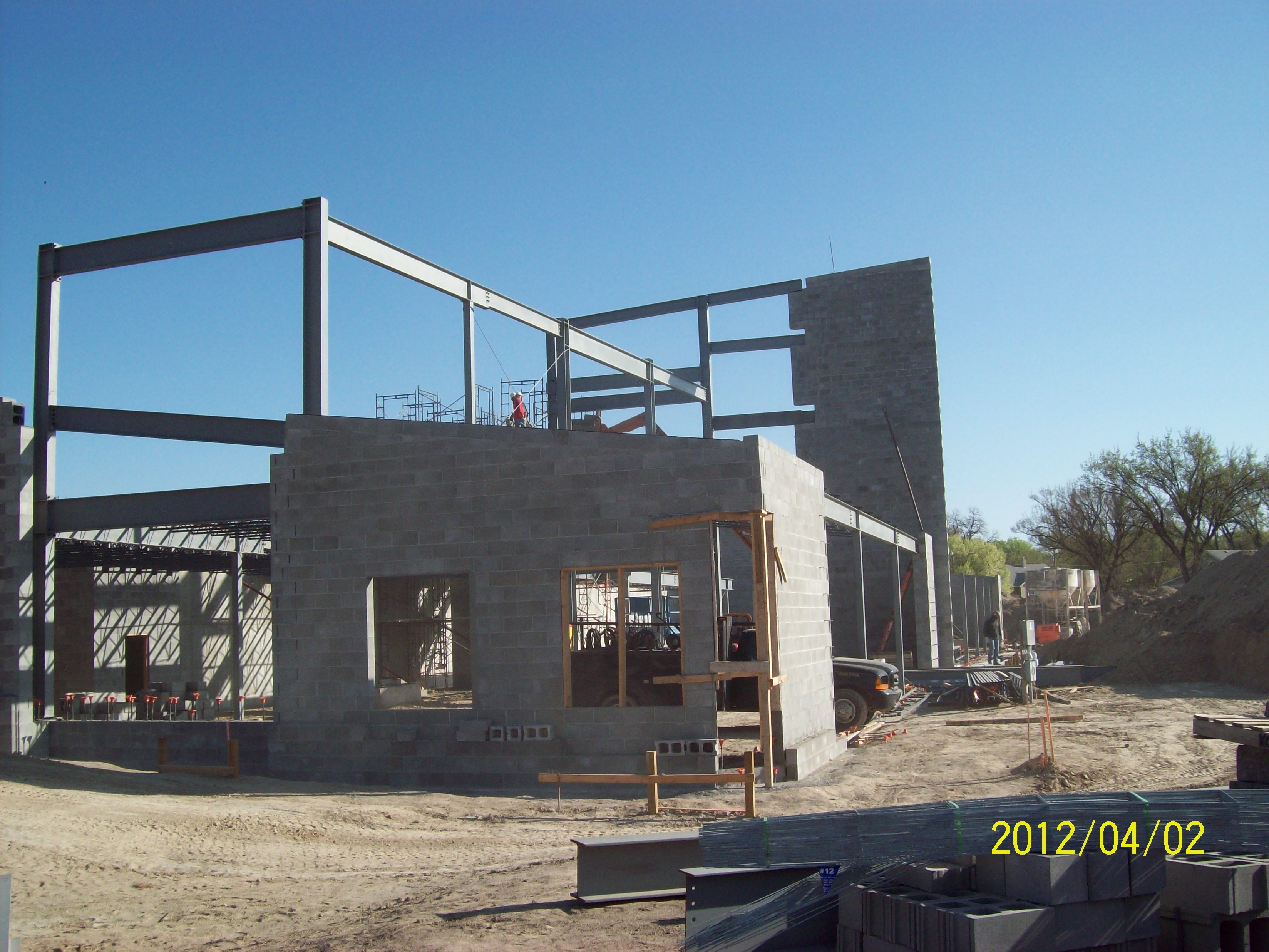 SE corner of building